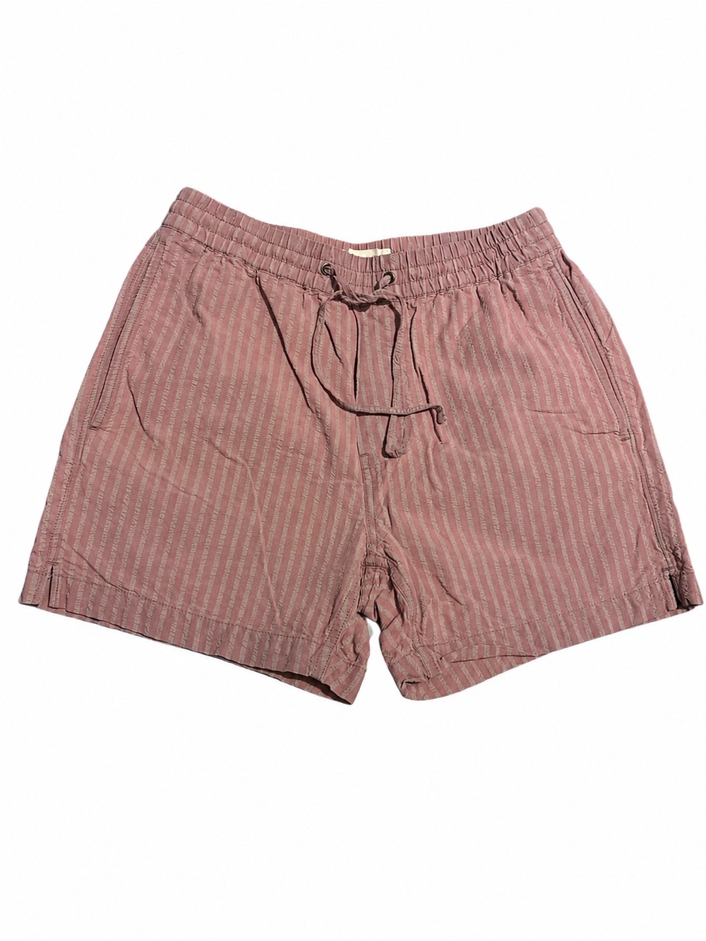 Madewell Seersucker Everywear Shorts Men’s XS Fig Pink Stripe 100% Cotton